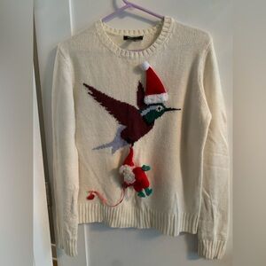 Holiday ugly sweater -Hummingbird attaking Santa  Sweater